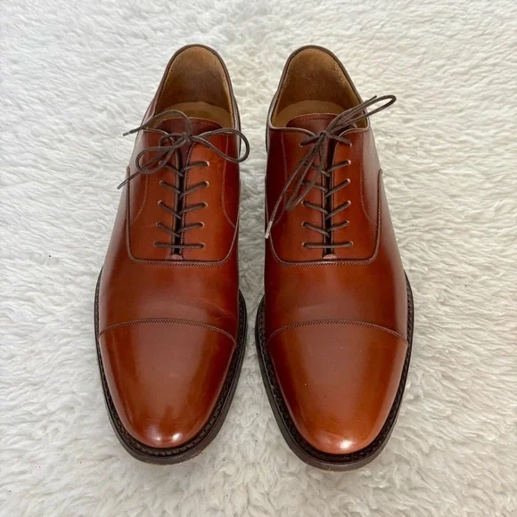 Calzoleria Harris Firenze Rich Brown Leather Oxfords size 9 - Picture 3 of 14